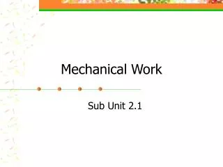 Mechanical Work