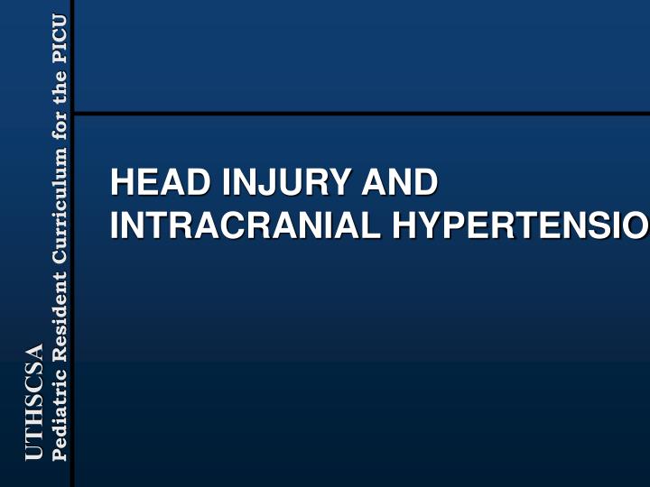 head injury and intracranial hypertension