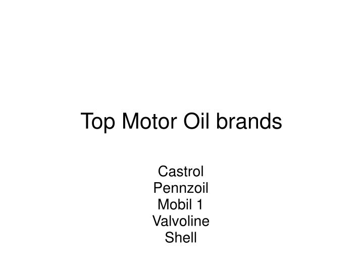 top motor oil brands