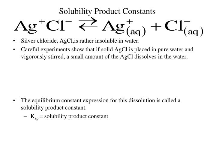 solubility product constants