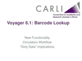 Voyager 6.1: Barcode Lookup
