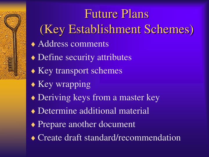 future plans key establishment schemes