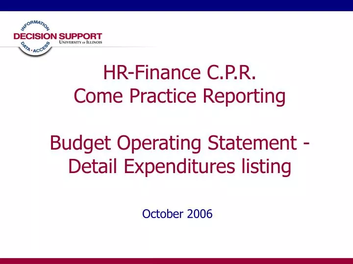 hr finance c p r come practice reporting budget operating statement detail expenditures listing