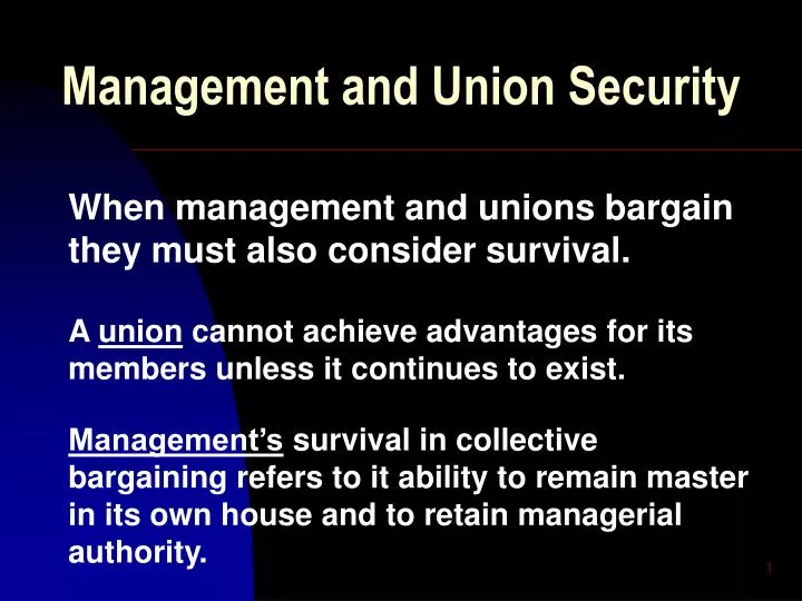 management and union security