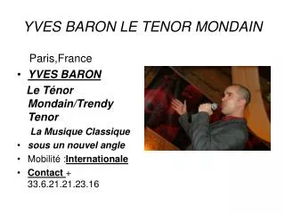 YVES BARON LE TENOR MONDAIN