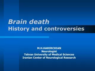 Brain death History and controversies