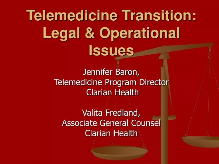 telemedicine transition legal operational issues