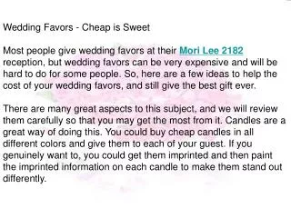 Wedding Favors - Cheap is Sweet