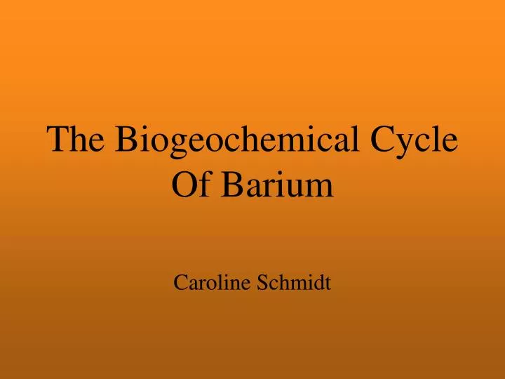 the biogeochemical cycle of barium