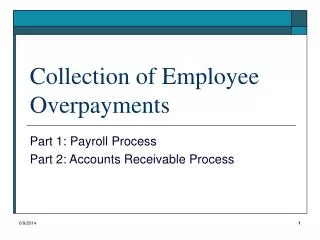 Collection of Employee Overpayments