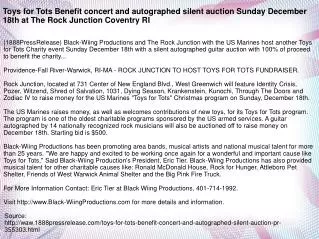 Toys for Tots Benefit concert and autographed silent auction