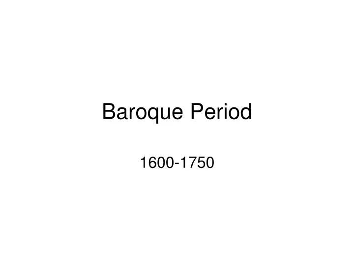 baroque period