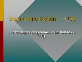 Engineering Design - H1 5 0