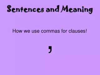 Sentences and Meaning