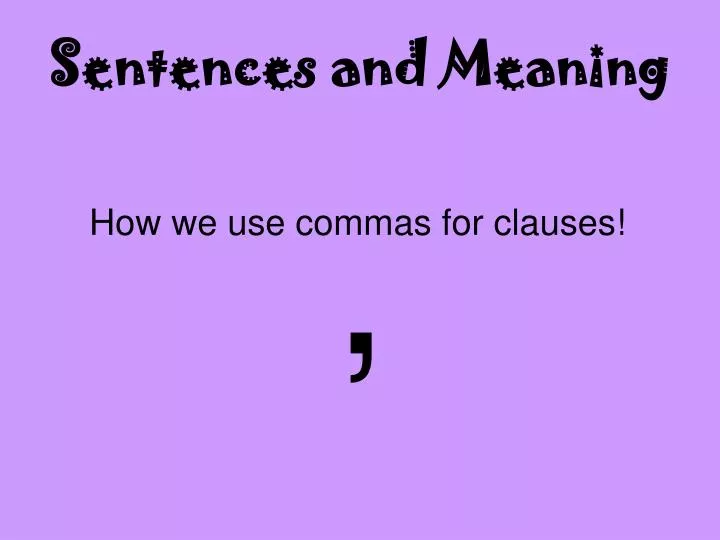 sentences and meaning
