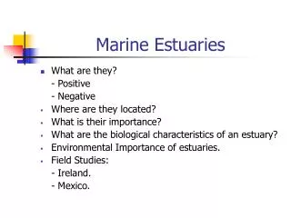Marine Estuaries