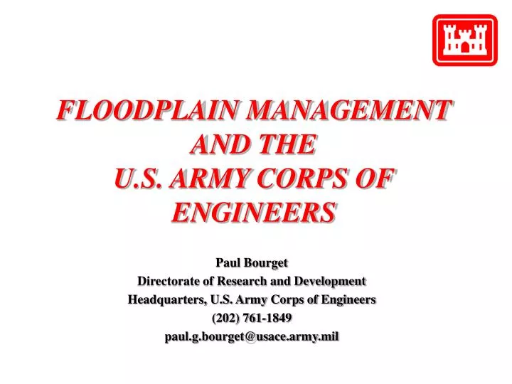 floodplain management and the u s army corps of engineers