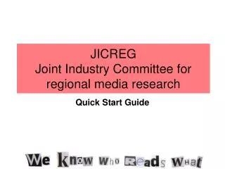 JICREG Joint Industry Committee for regional media research