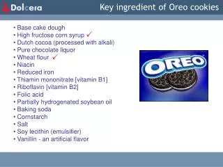 Key ingredient of Oreo cookies