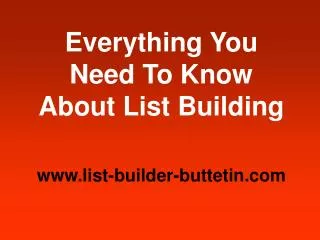 List Builder Bulletin