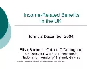 Income-Related Benefits in the UK