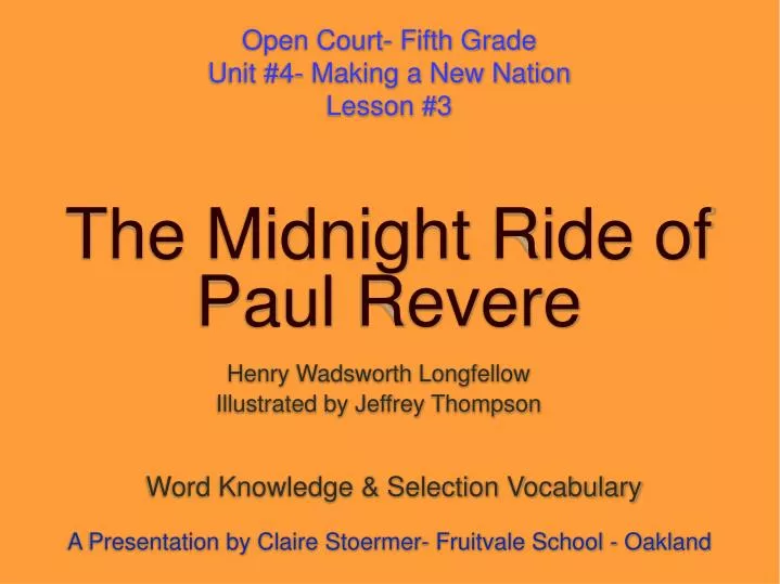 the midnight ride of paul revere