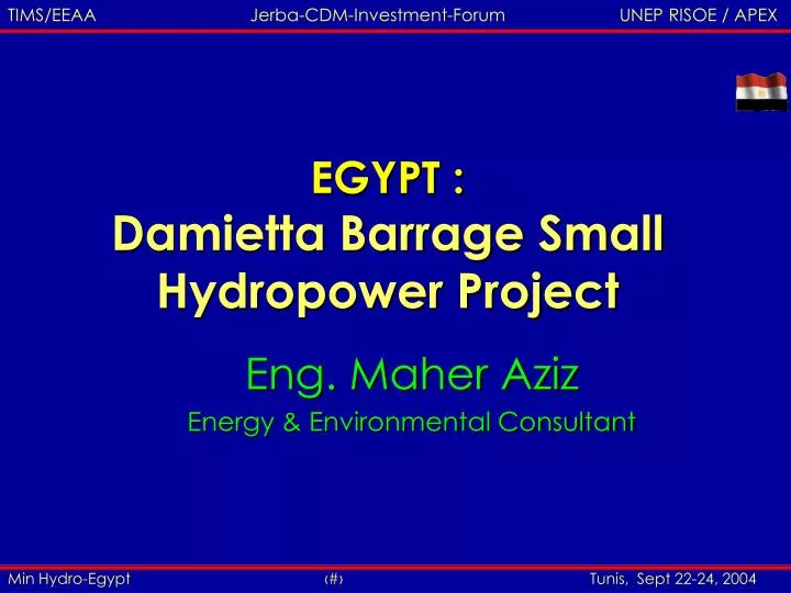 egypt damietta barrage small hydropower project