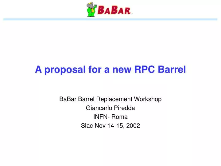 a proposal for a new rpc barrel