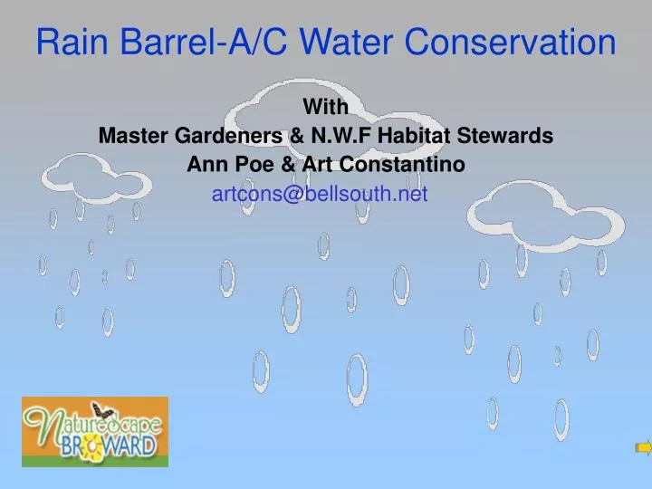 rain barrel a c water conservation