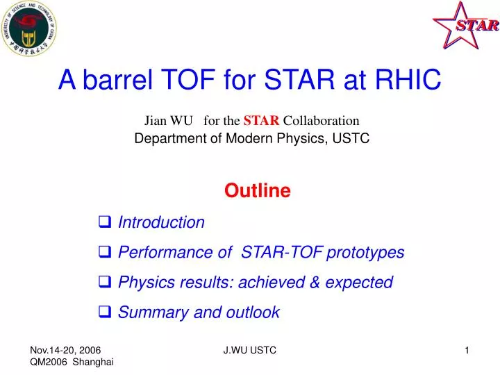 a barrel tof for star at rhic