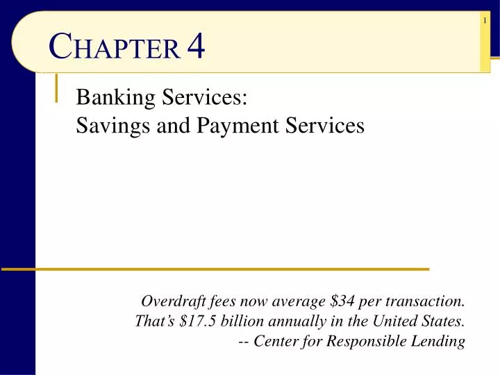 banking services savings and payment services