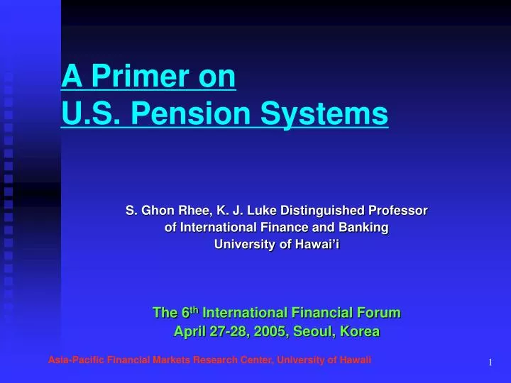 a primer on u s pension systems