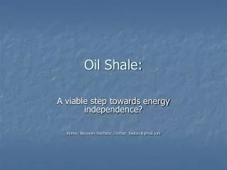 Oil Shale: