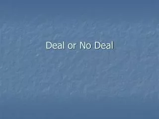 deal or no deal
