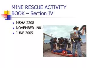MINE RESCUE ACTIVITY BOOK – Section IV