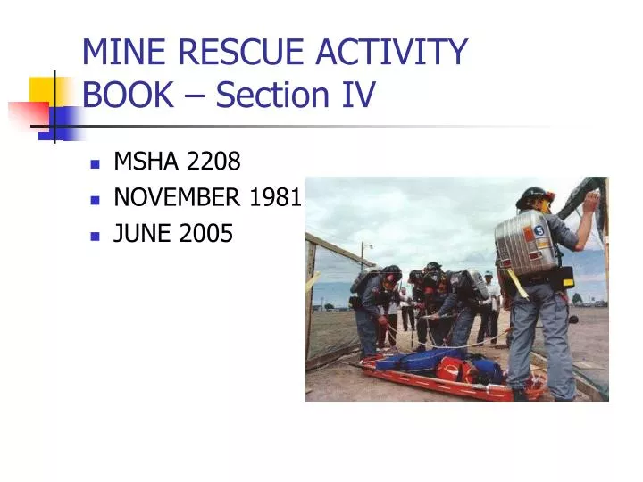 mine rescue activity book section iv