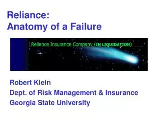 Reliance: Anatomy of a Failure