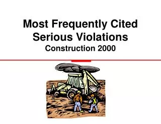 Most Frequently Cited Serious Violations Construction 2000