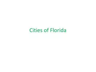Cities of Florida