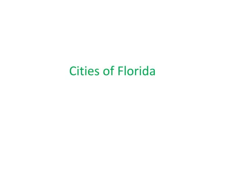 cities of florida