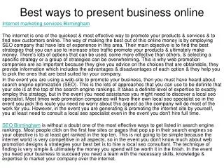 Best ways to present business online