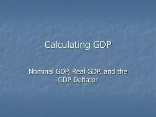 Calculating GDP