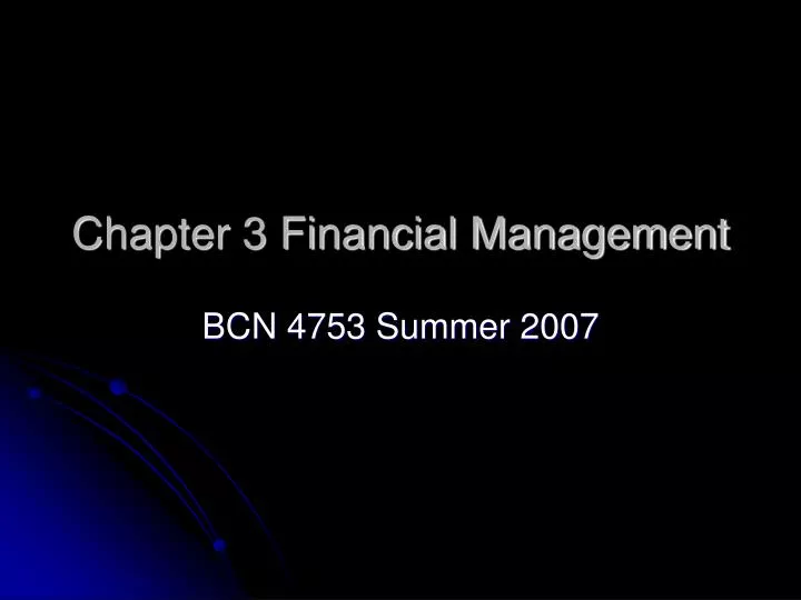 chapter 3 financial management