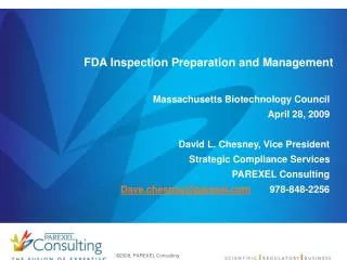 FDA Inspection Preparation and Management