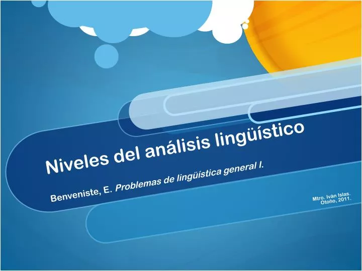 niveles del an lisis ling stico benveniste e problemas de ling stica general i