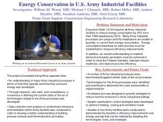 Energy Conservation in U.S. Army Industrial Facilities