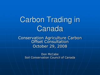 Carbon Trading in Canada