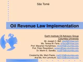 Oil Revenue Law Implementation