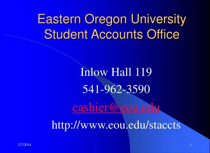 eastern oregon university student accounts office