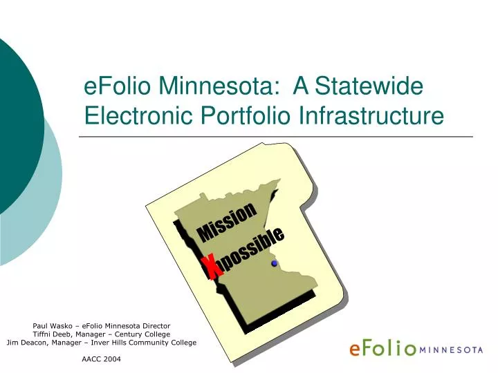 efolio minnesota a statewide electronic portfolio infrastructure